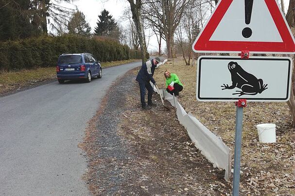 Amphibienzaun, praktischer Naturschutz der BN-OG Marktredwitz