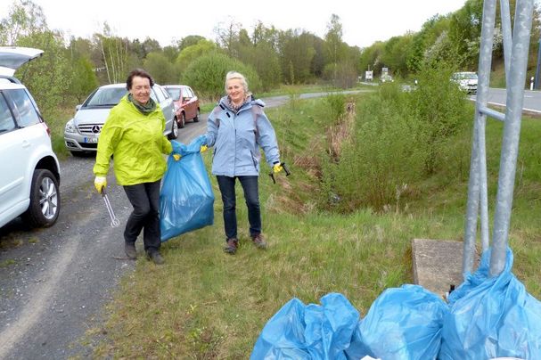 Rama dama, freiwillige Helfer säubern die Straßenränder