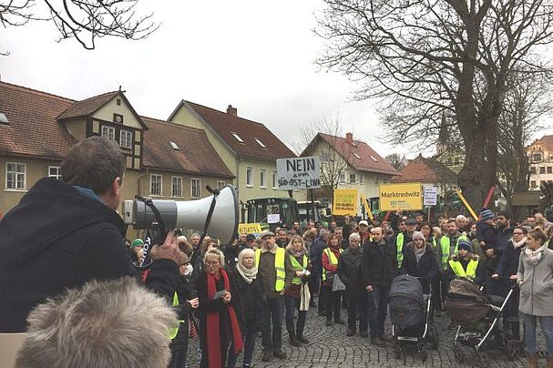 Demo in Arzberg gegen geplante HGÜ-Trasse